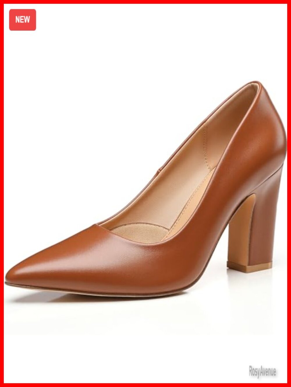 Pointed Toe Chunky Block High Heels Comfortable Slip-On Dress Office Party Pumps